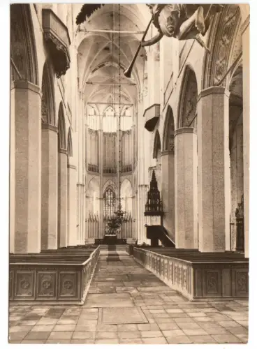 AK, Stralsund, Marienkirche, Blick durch das Mittelschiff, 1968