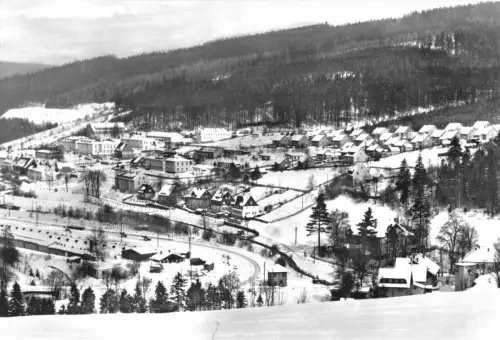 AK, Breitenbrunn Kr. Schwarzenberg, winterliche Teilansicht, 1977