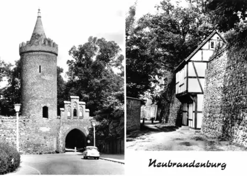 AK, Neubrandenburg, zwei Abb., Fangelturm und Wiek Haus, 1972