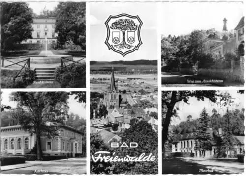 AK, Bad Freienwalde, fünf Abb. mit Wappen, 1960
