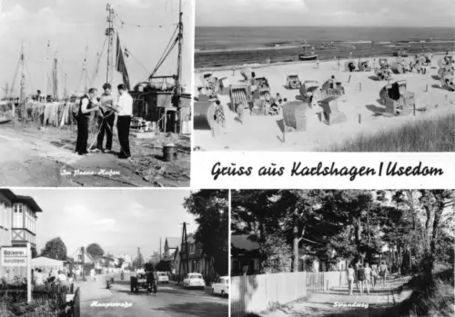 AK, Karlshagen Usedom, vier Abb., u.a. Hauptstr., 1974