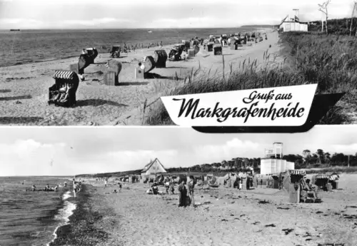 AK, Rostock Markgrafenheide, zwei Abb., 1968