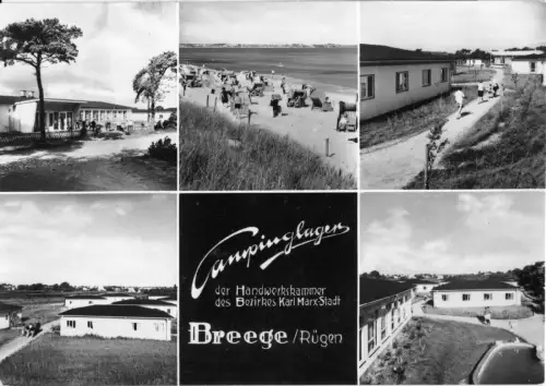 AK, Breege Rügen, Campinglager der Handwerkskammer d. Bez. Karl-Marx-Stadt, 1973