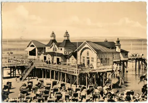 AK, Sellin auf Rügen, Leben an und auf der Seebrücke, 1959