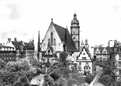 AK, Leipzig, Ansicht des Areals um die Thomaskirche, 1977