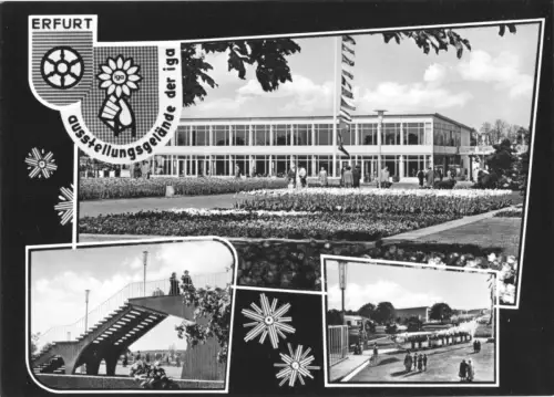AK, Erfurt, Ausstellungsgelände der iga, drei Abb., gestaltet, 1966