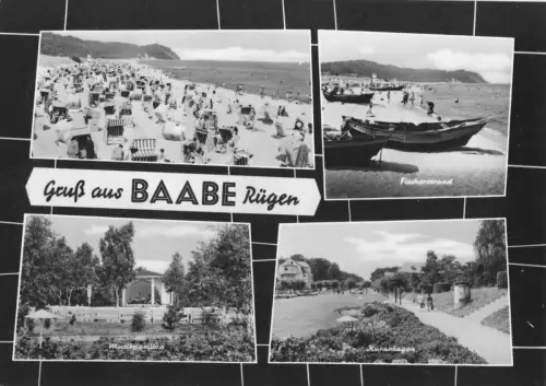 AK, Ostseebad Baabe Rügen, vier Abb., gestaltet, 1966