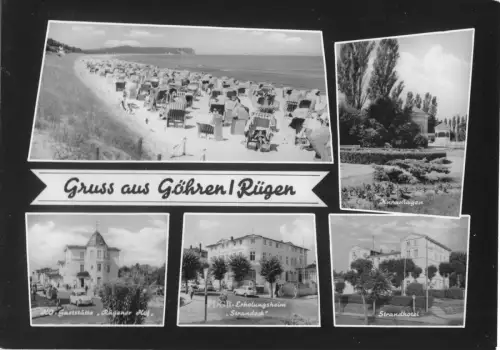 AK, Ostseebad Göhren Rügen, fünf Abb., gestaltet, 1965