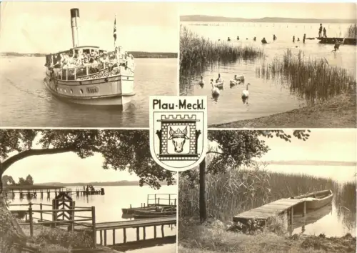 AK, Plau Meckl., vier Abb., Partien am Plauer See, 1963