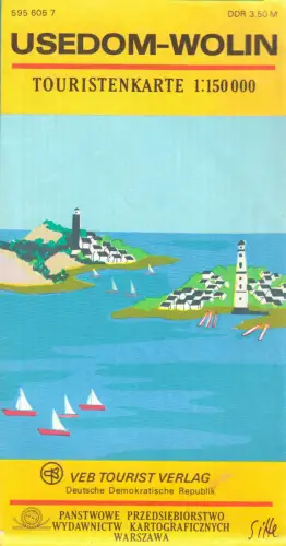 Touristenkarte Usedom - Wollin, deutsch - polnisch, 1978