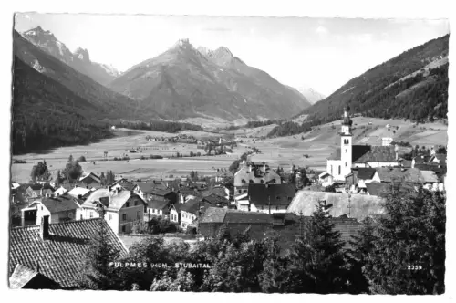 AK, Fulpmes Strubaital, Tirol, Teilansicht mit Kirche, um 1963