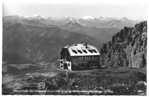 AK, Dachstein, Steiermark, Guttenberghaus a.d. Feisterscharte, um 1962