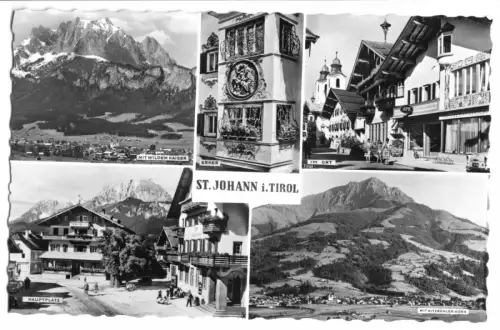 AK, St. Johann, Tirol, fünf Abb., um 1963