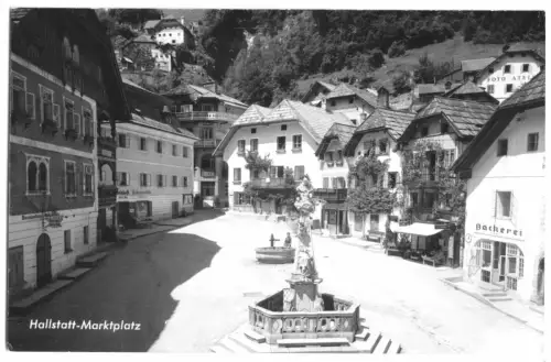 AK, Hallstatt, Oberösterreich, Marktplatz, 1961