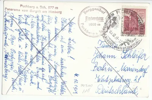 AK, Puchberg a. Schneeberg, NÖ, Panorama v. Berglift am Himberg, 1959