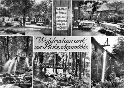 AK, Loffenau bei Herrenalb, Waldrestaurant zur Plotzsägemühle, fünf Abb., 1968
