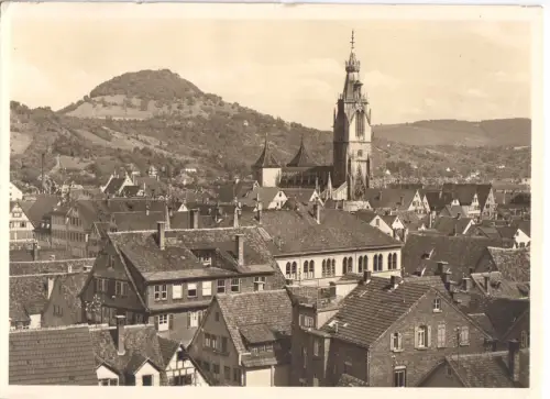 AK, Reutlingen, Blick auf die Marienkirche und Achalm, um 1958