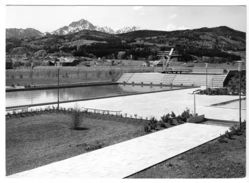 AK, Ainring Obb., Schwimmbad, Echtfoto, Handabzug, 1967
