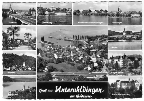 AK, Unteruhldingen am Bodensee, elf Abb., um 1965