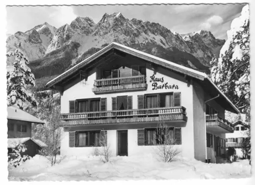 AK, Zugspitzdorf Grainau, Gästehaus Barbara, um 1963