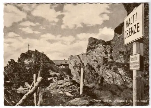 AK, Bayer. Wald, Großer Osser, Osserschutzhaus, Grenze nach Tschechien, um 1965