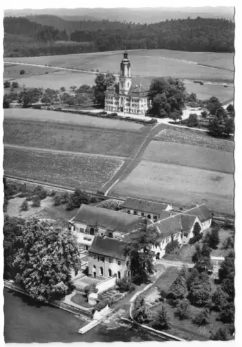 AK, Birnau am Bodensee, Wallfahrtskirche und Zisterzienser-Priorat, Luftb., 1971