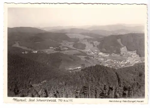 AK, Marzell bad. Schwarzwald, Totale, Echtfoto, Handabzug, um 1960