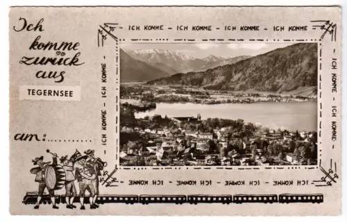 AK, Tegernsee, Totale, gestaltet, um 1958