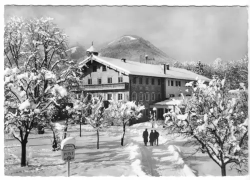 AK, Deggendorf Inn - Brannenburg, Gasthof "Zur Post", Winteransicht, 1971