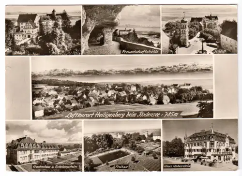 AK, Heiligenberg beim Bodensee, sieben Abb., 1962