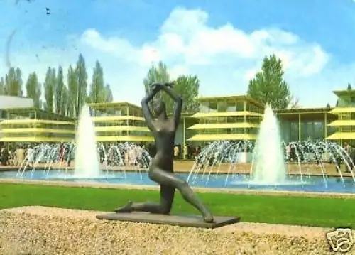 AK, Essen, Gruga-Park, Teilansicht m. Skulptur, 1971