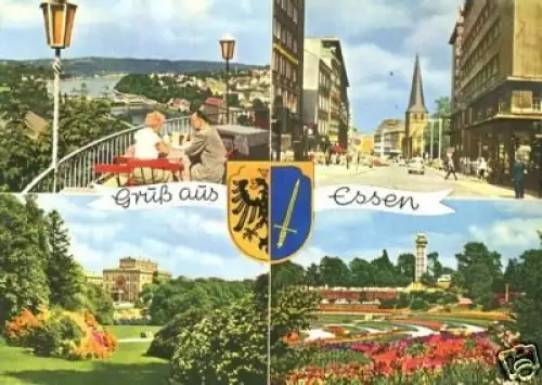AK. Essen, vier Abb., Gruß aus Essen, ca. 1965