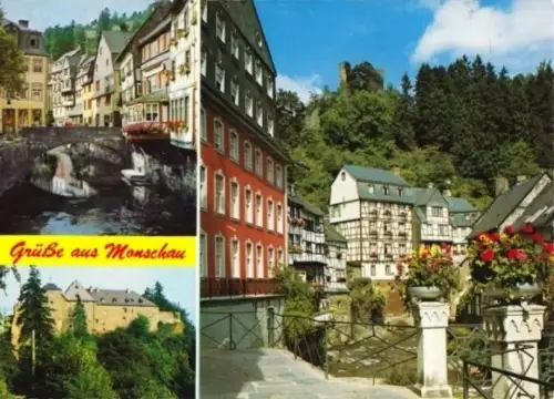 AK, Monschau Eifel, drei Abb., um 1988