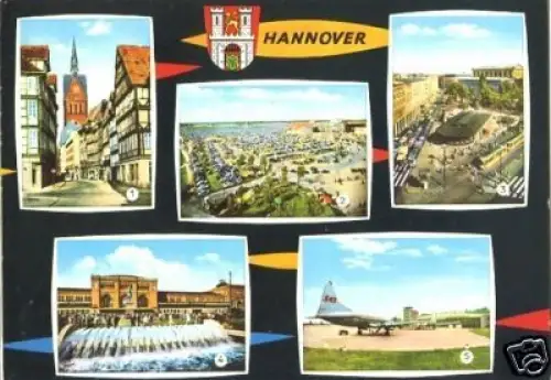 AK, Hannover, fünf Abb., gestaltet, 1972