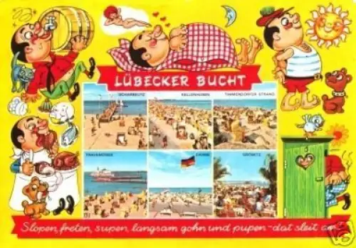 AK, Lübecker Bucht, sechs Abb., gestaltet, 1978