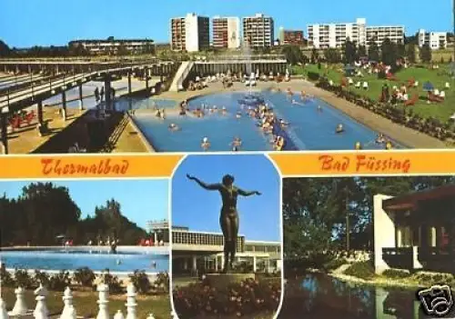AK, Bad Füssing, vier Abb., u.a. Schach, ca. 1988