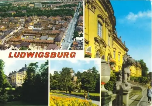 AK, Ludwigsburg, vier Abb., u.a. Luftbild, 1979