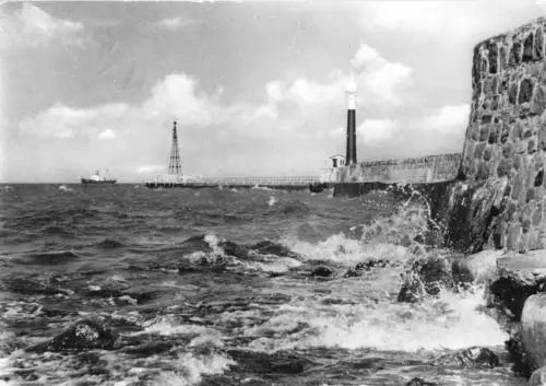 AK, Rostock Warnemünde, Mole, 1960