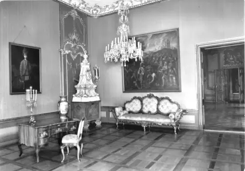 AK, Rudolstadt Thür., Staatl. Museen Heidecksburg, Grünes Eckkabinett, 1976