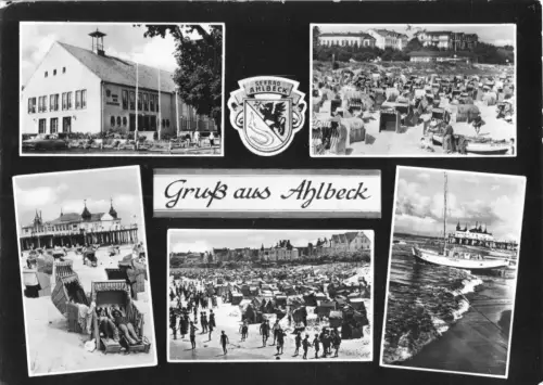 AK, Seebad Ahlbeck Usedom, fünf Abb., gestaltet, 1967