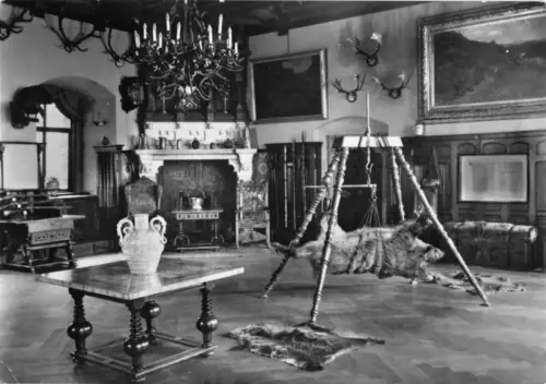 AK, Wernigerode Harz, Schloß Wernigerode, Jagdhalle, 1959