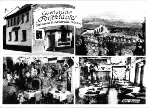 AK, Friedrichroda, Gaststätte "Forstklause", vier Abb.