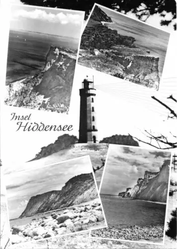 AK, Insel Hiddensee, fünf Abb., u.a. Leuchtturm, 1966