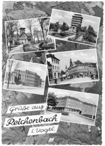 AK, Reichenbach Vogtl., fünf Abb., gestaltet, 1963