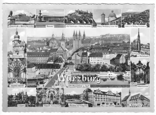 AK, Würzburg, 15 Abb., 1968