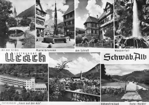 AK, Urach Schwäb. Alb., sieben Abb., um 1964