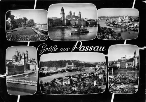 AK, Passau, sechs Abb., gestaltet, 1972