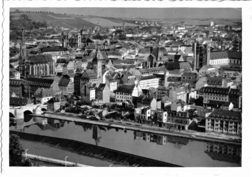 AK, Würzburg, Gesamtansicht, um 1958