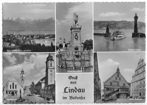 AK, Lindau am Bodensee, fünf Abb., um 1962
