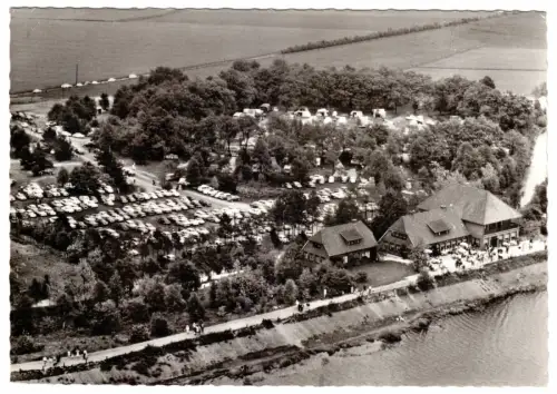 AK, Thülsfelde, Talsperre, Hotel Seeblick, Luftbildansicht, 1966
